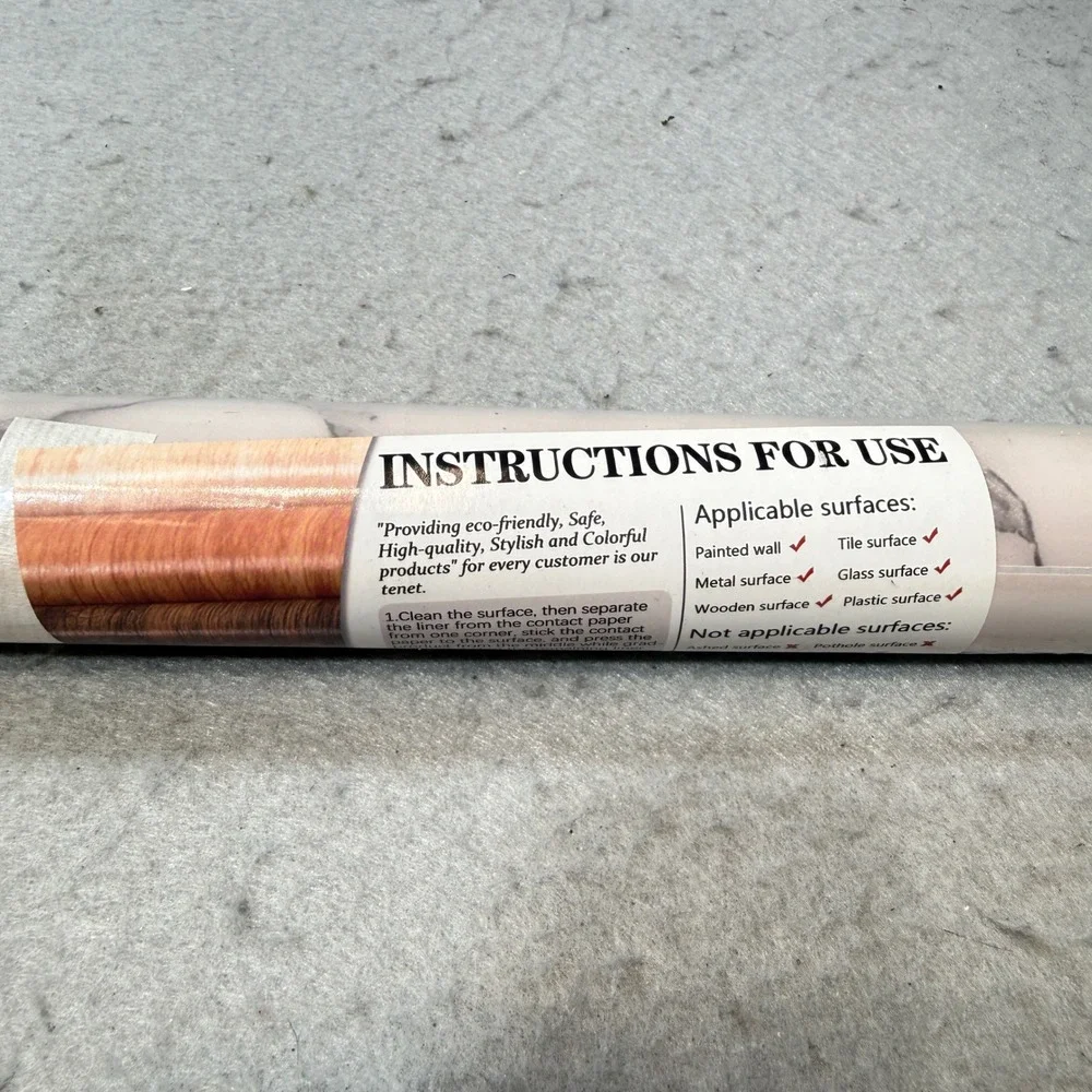 Caltero Marble Contact Paper White Grey New Peel and Stick Waterproof Vinyl Roll